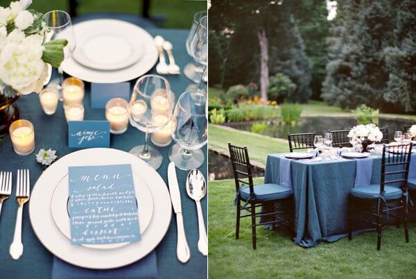 Sử dụng các khăn trải bàn màu sắc nhẹ nhàng để trang trí tiệc cưới
