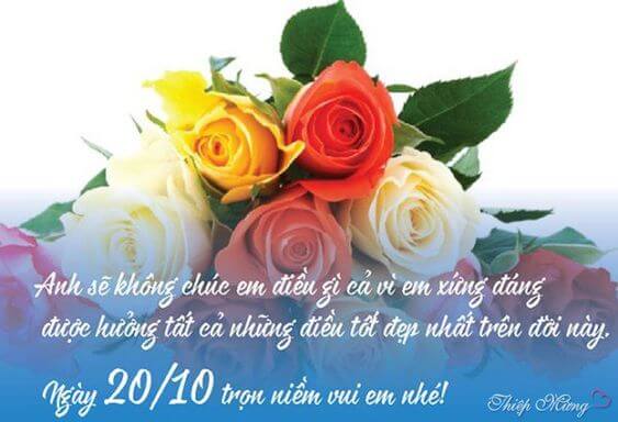 Những lời chúc 20/10 cho người yêu