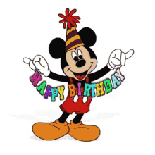Ảnh động happy birthday chuột mickey