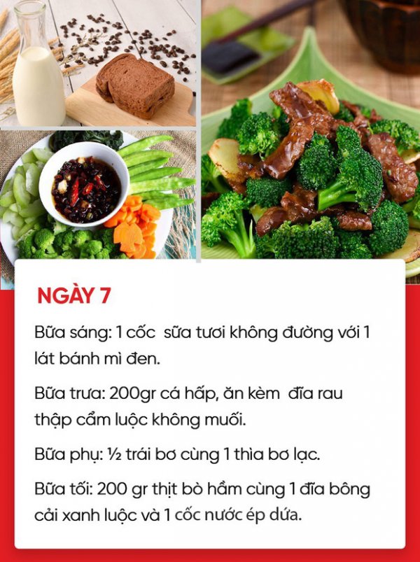 Ngày 7 - Giảm cân bằng thực đơn với rau luộc và cá hấp