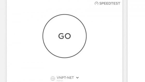 Vào giao diện và nhìn vào dấu mũi tên trỏ xuống - test speed internet