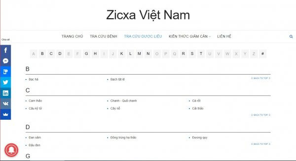Zicxa tra cứu dược liệu