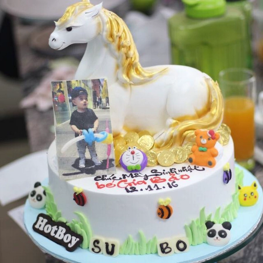 Bánh sinh nhật ngựa 1 sừng unicorn cho bé tuổi ngọ cho tiệc sinh nhật vui  của bé gái 6576 - Bánh sinh nhật, kỷ niệm