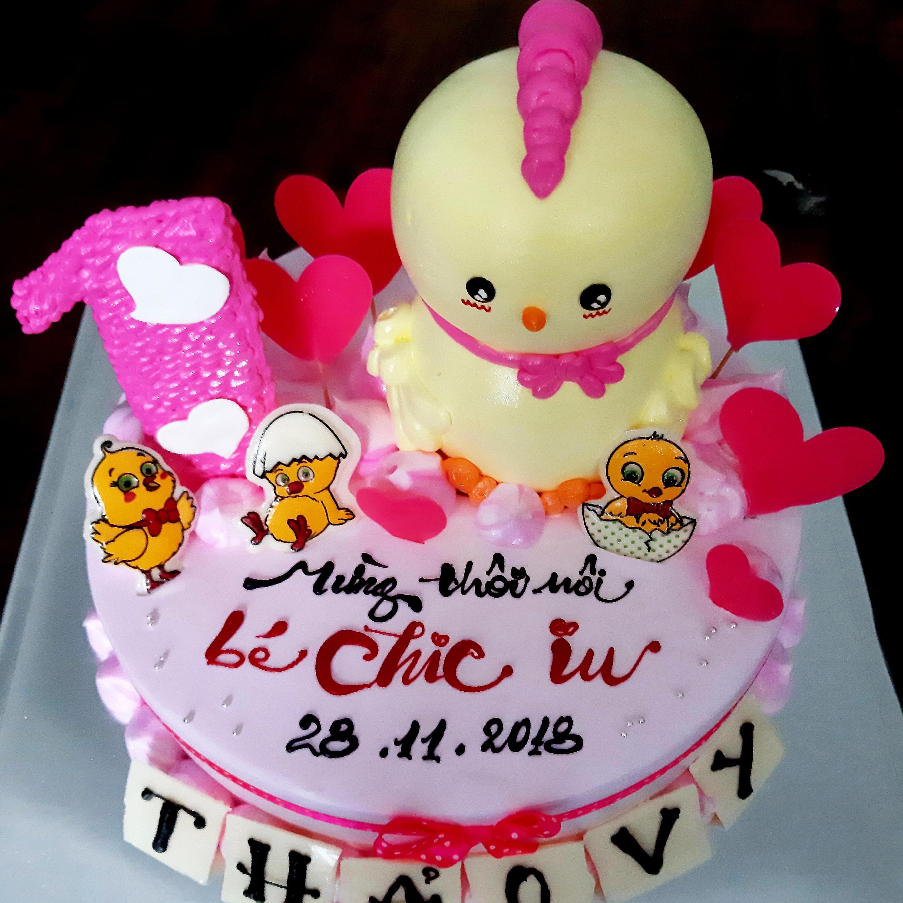Bánh kem thôi nôi hình gà