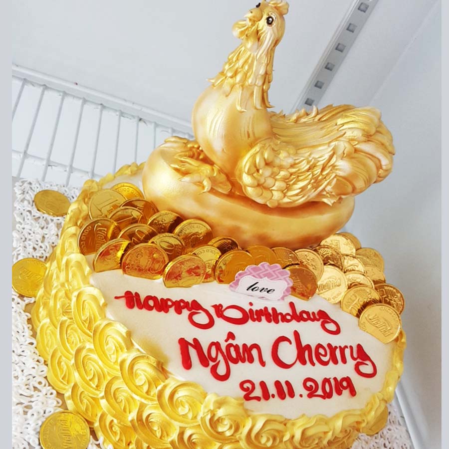 Bánh sinh nhật gà vàng