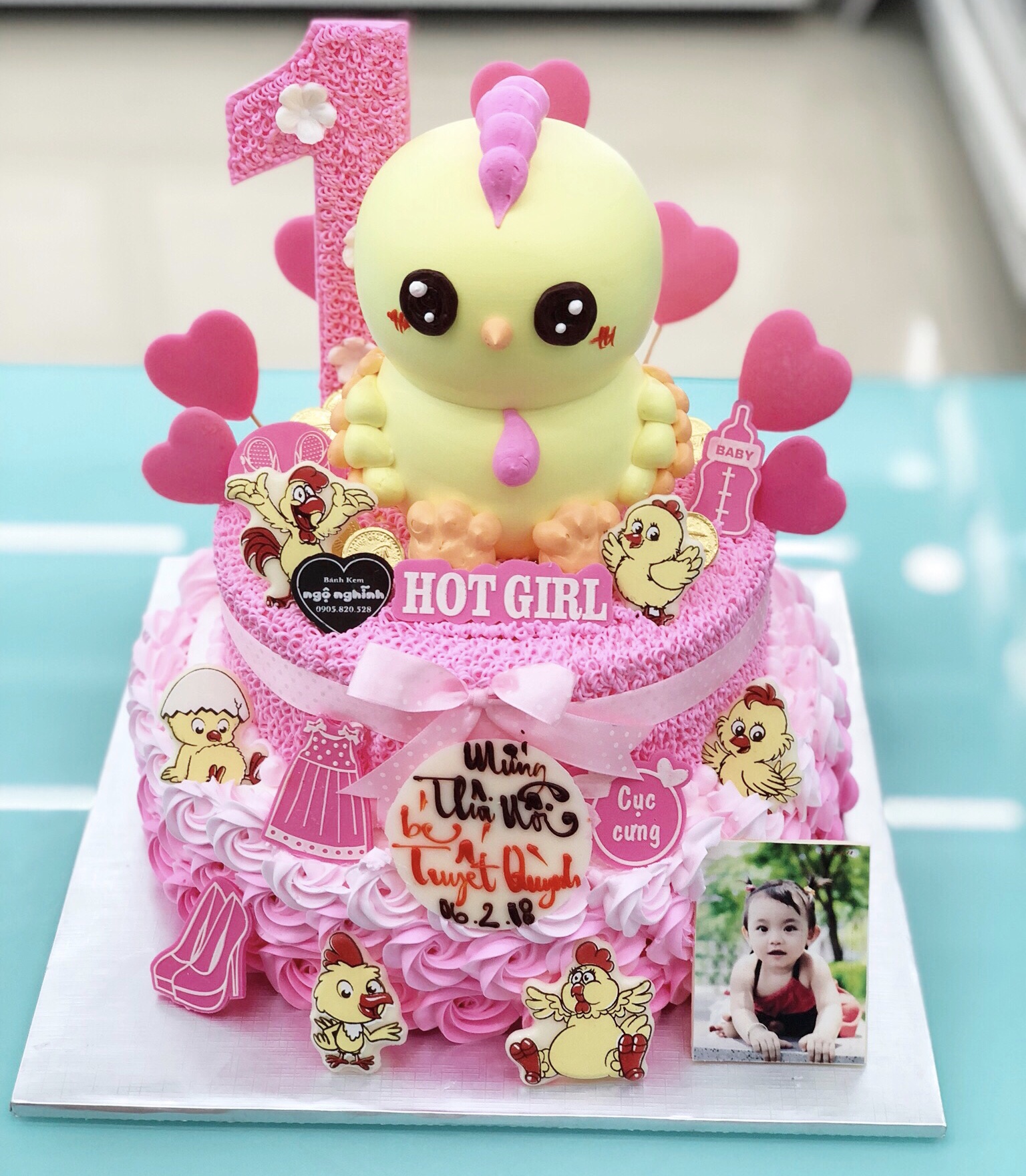Bánh sinh nhật hình gà con cute