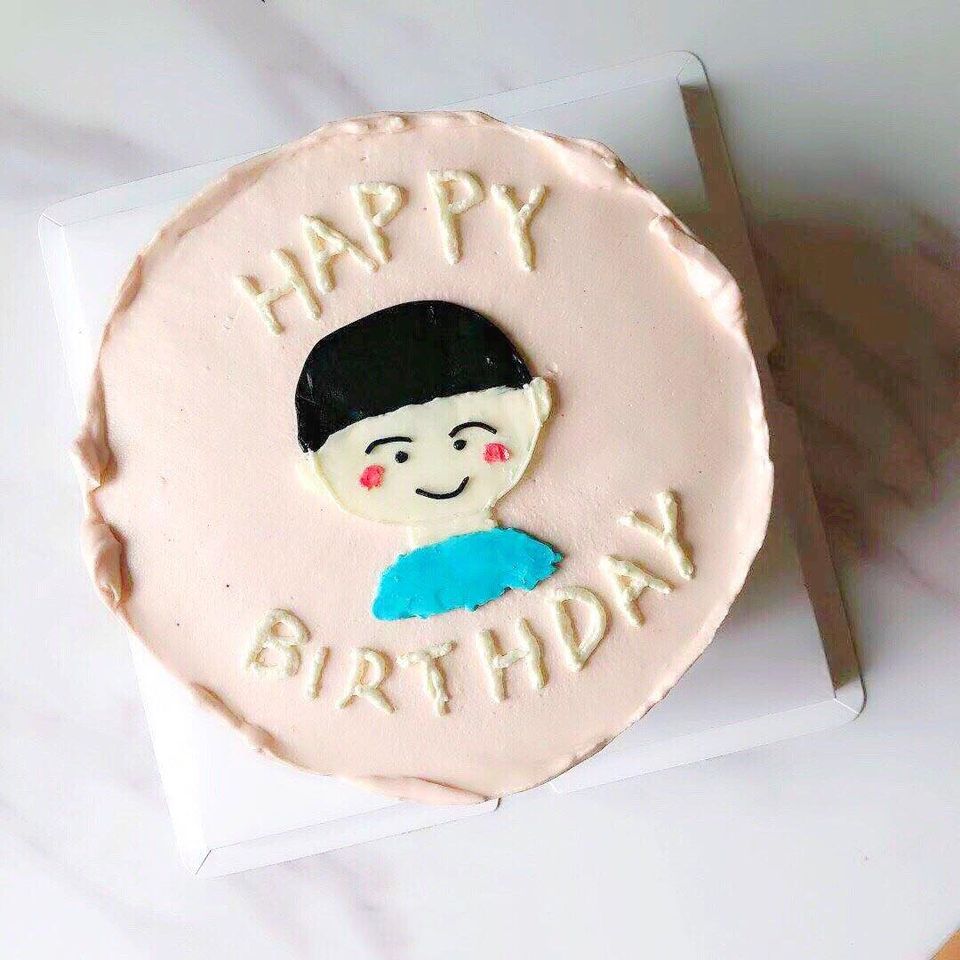 Bánh sn bé trai đơn giản