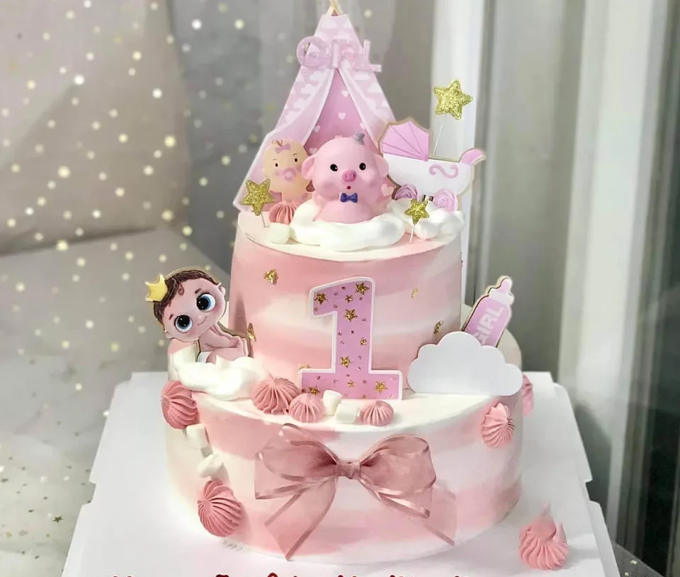 Bánh sn cho bé gái 1 tuổi