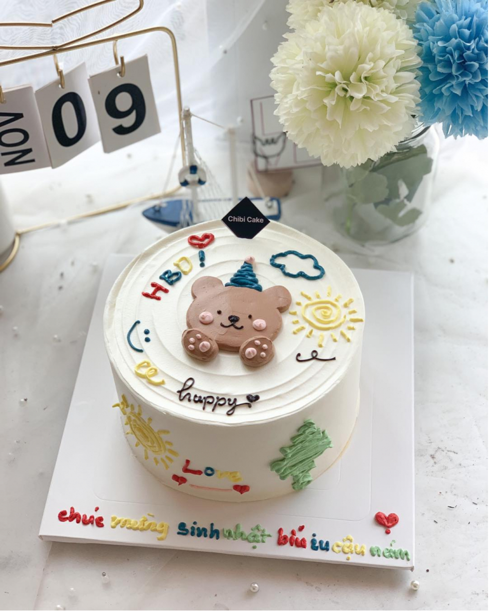 Mẫu bánh kem sinh nhật cho nam đơn giản, dễ thương