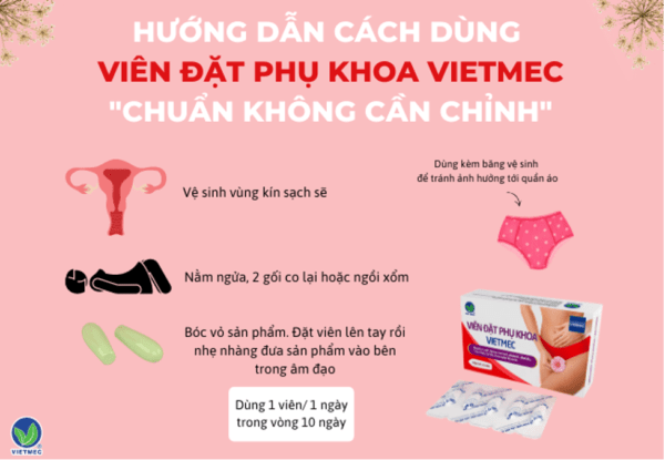 Dễ sử dụng, chữa dứt điểm và nhanh chóng các bệnh phụ khoa là lợi ích tuyệt vời của viên đặt phụ khoa Vietmec