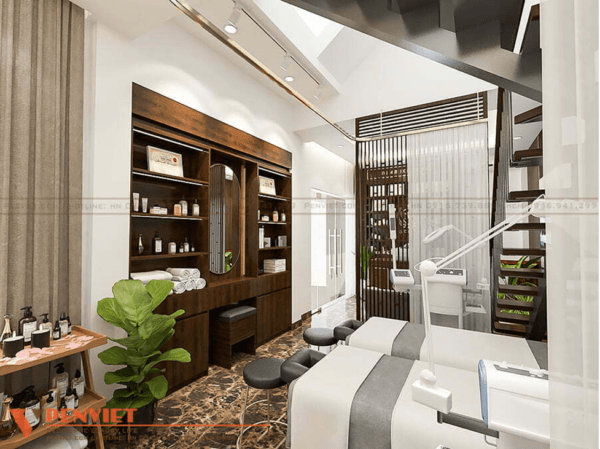 Bố trí nội thất spa gọn gàng, tạo sự thuận tiện khi sử dụng