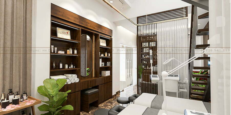 Bố trí nội thất spa gọn gàng, tạo sự thuận tiện khi sử dụng