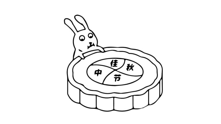 Mẫu tranh ảnh tô màu bánh trung thu cute cho bé nhỏ