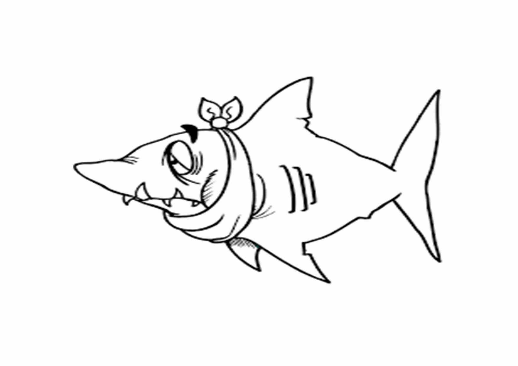 Mẫu tranh tô màu cá mập cute dành cho bé nhỏ