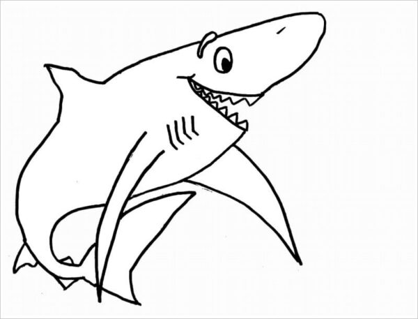 Mẫu tranh tô màu cá mập dành cho bé