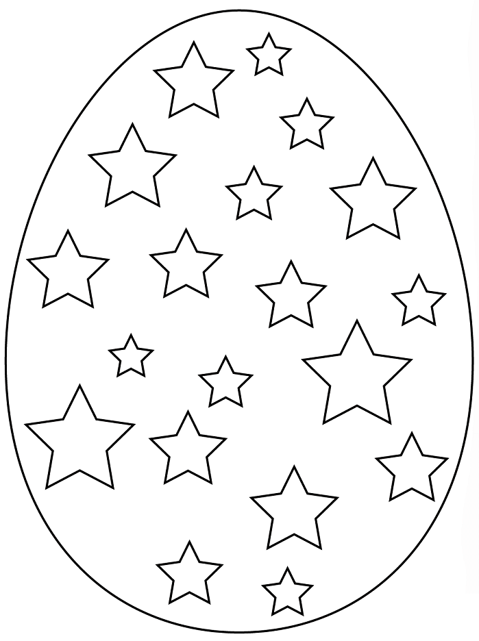 Mẫu tranh tô màu quả trứng có nhiều ngôi sao