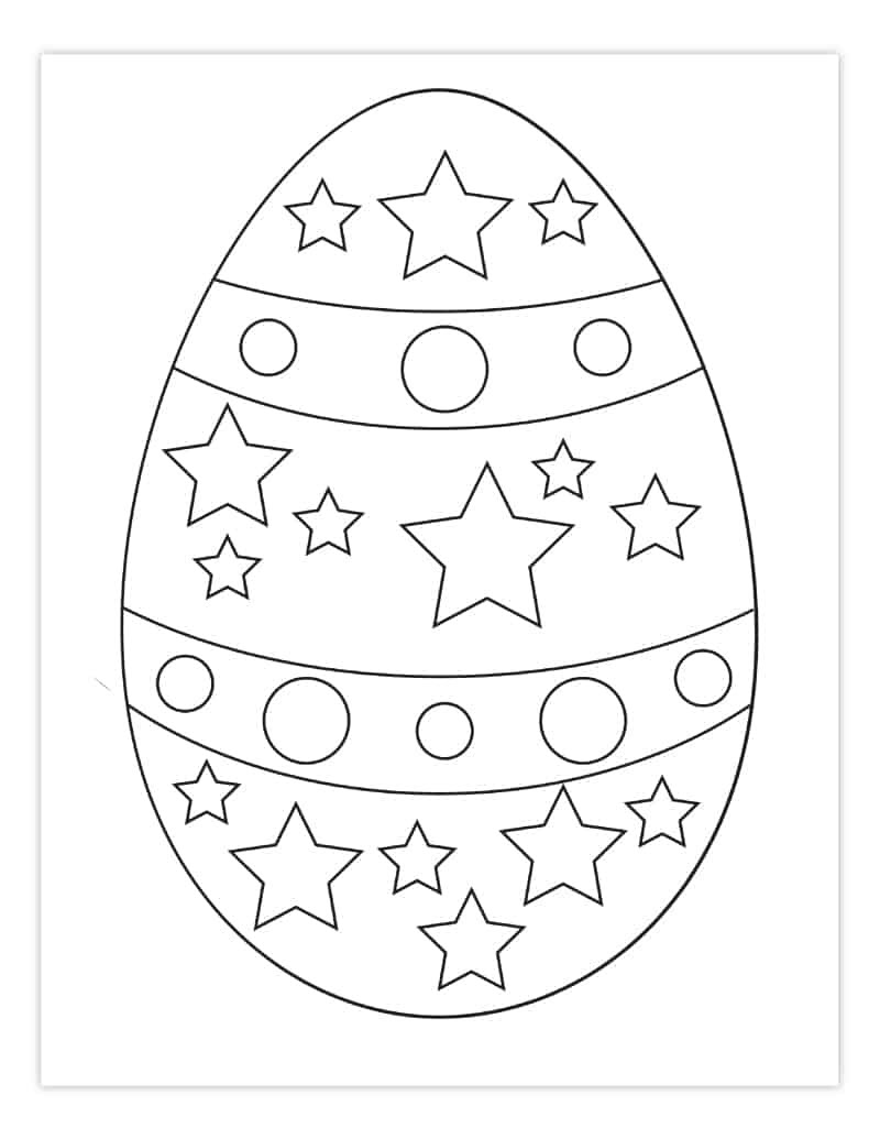 Mẫu tranh tô màu quả trứng ngôi sao