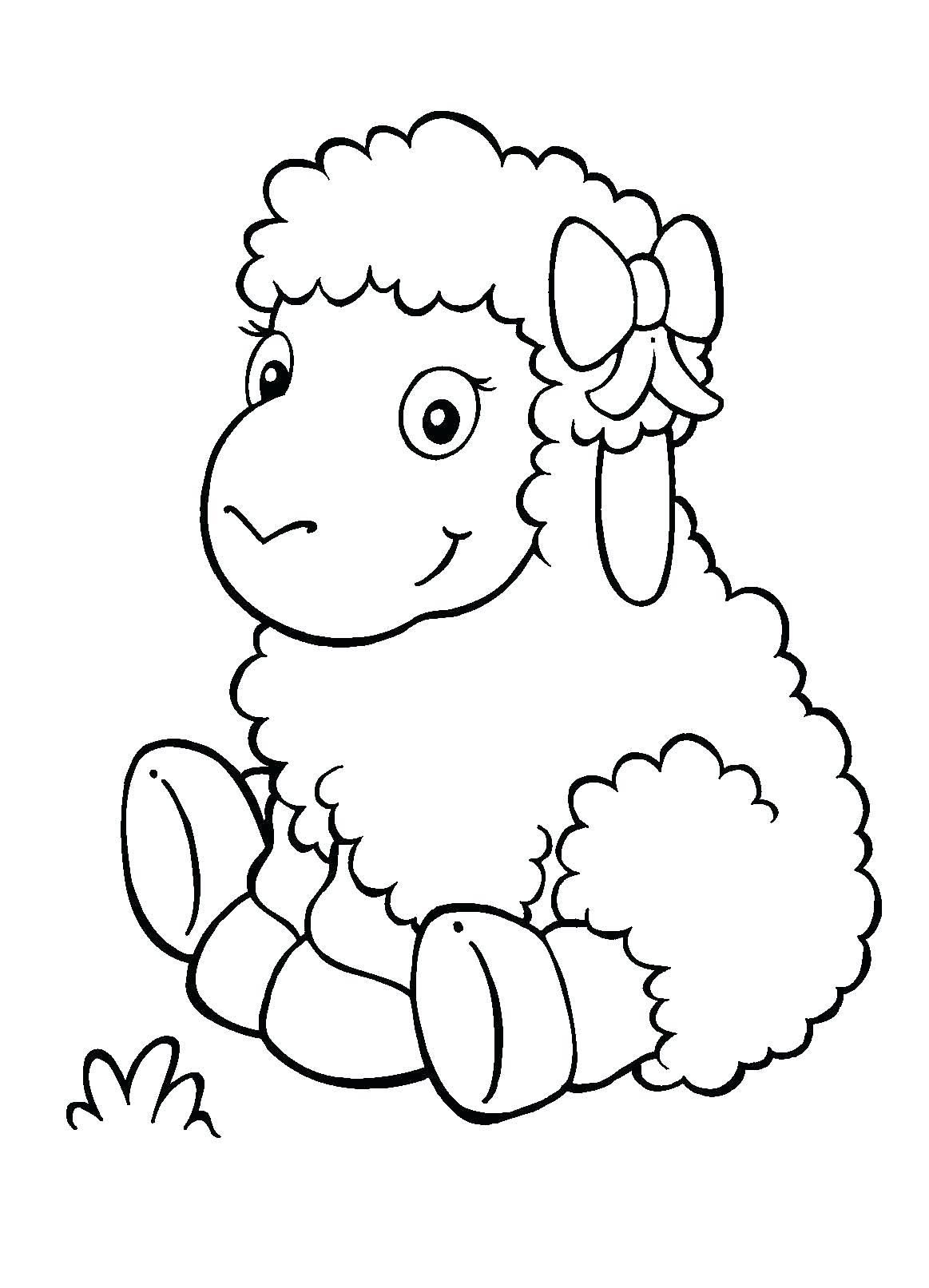 Tranh tô màu con cừu cute cho các bé nhỏ