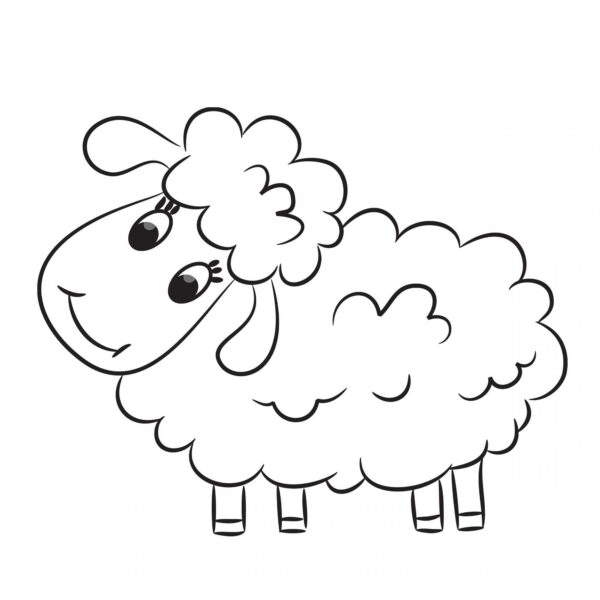 Tranh tô màu con cừu cute cho mấy bé nhỏ