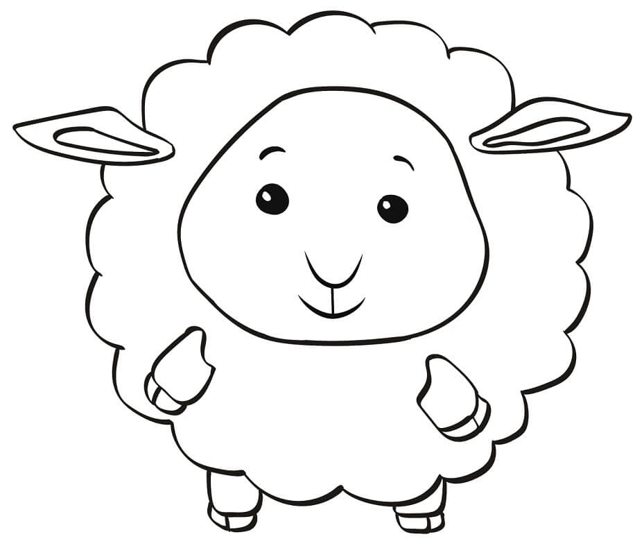 Tranh tô màu con cừu cute dành cho bé