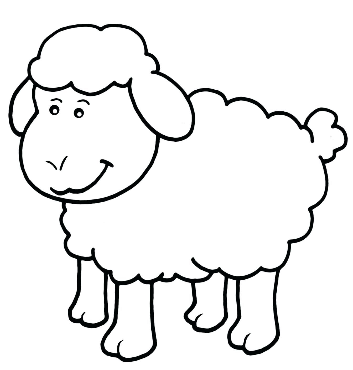 Tranh tô màu con cừu đáng yêu dành cho các bé