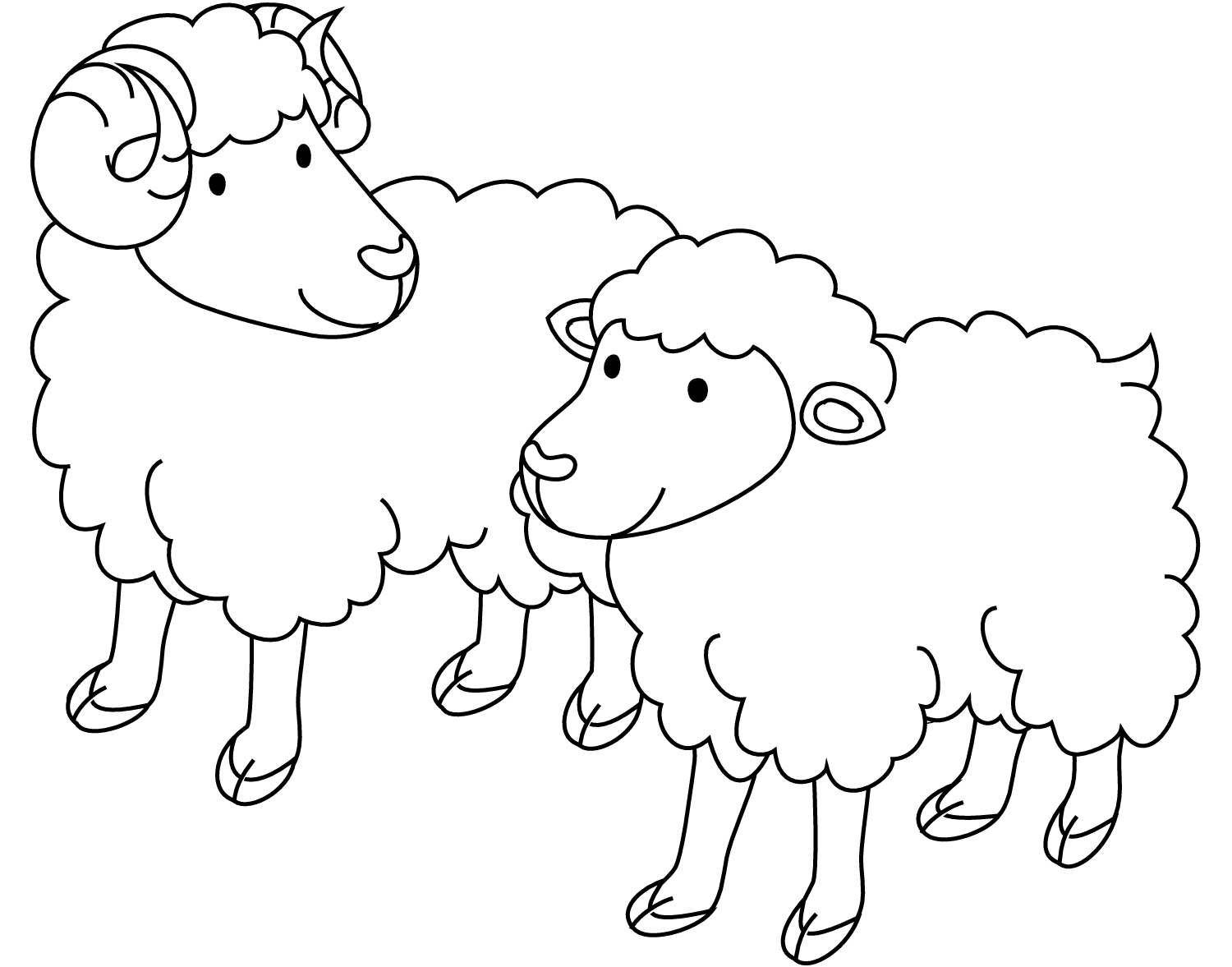 Tranh tô màu con cừu đáng yêu và dễ thương cho mấy bé