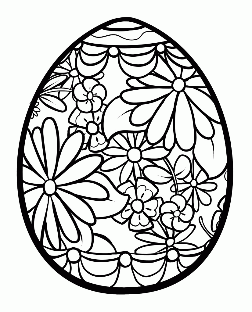 mẫu tranh tô màu quả trứng với những họa tiết hoa xinh đẹp