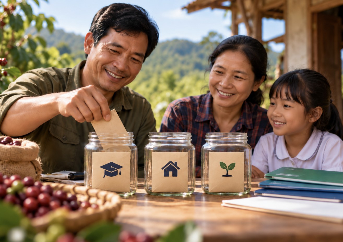 Lập quỹ học phí cho con từ nguồn thu theo vụ của hộ nông dân trồng cà phê và hồ tiêu - ảnh 2